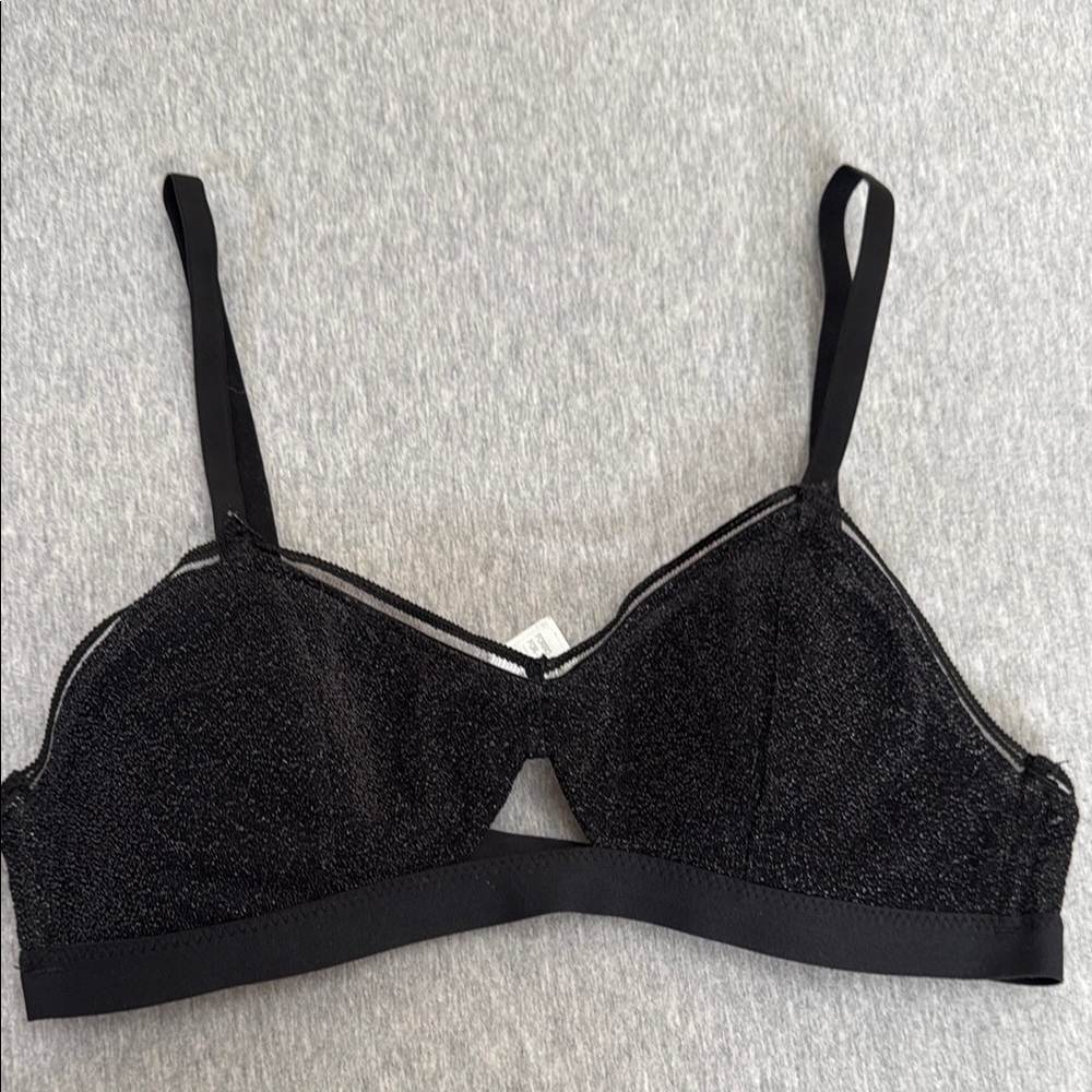 Sparkly Black Lace Bralette
